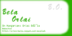 bela orlai business card